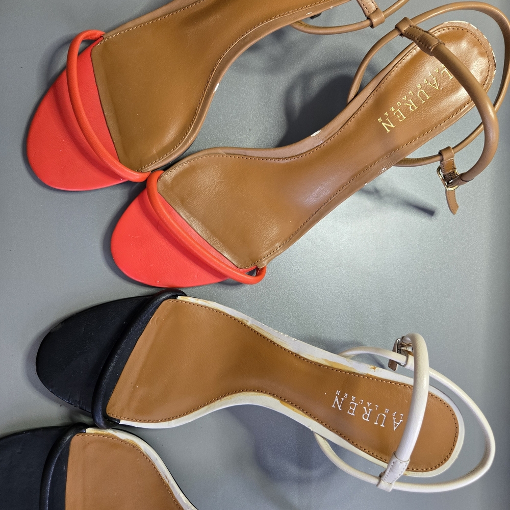 👠 BUNDLE: 2 Pairs Lauren Ralph Lauren Kitten Heel Sandals | 8.5 & 9